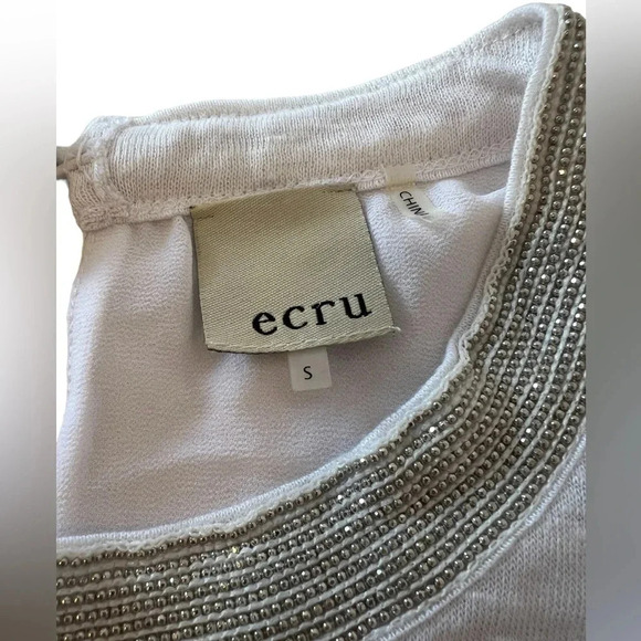 NWT Ecru Embellished Tank Top - Picture 5 of 5